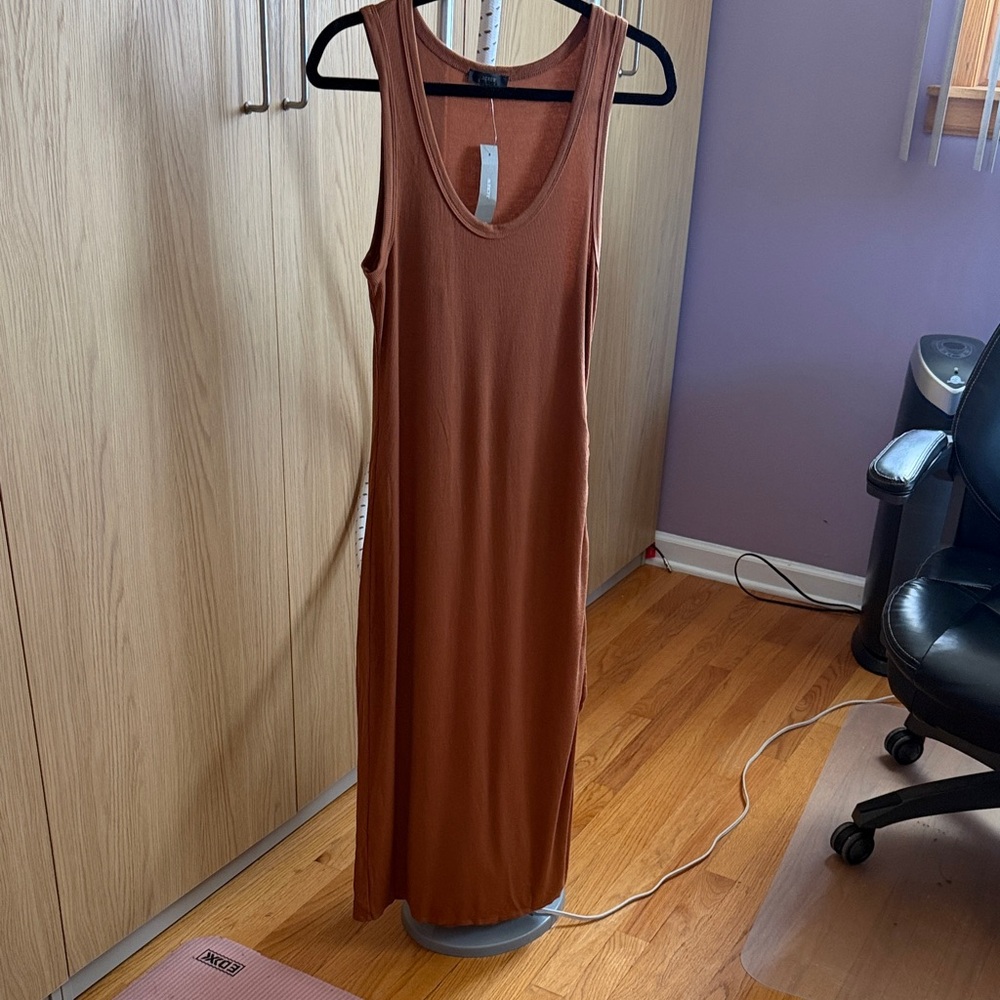 J. Crew Sleeveless Rust Maxi Dress